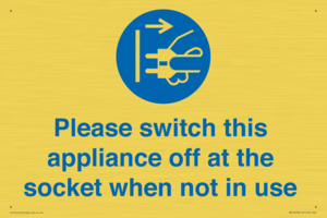 Please switch this appliance off at the socket when not in use